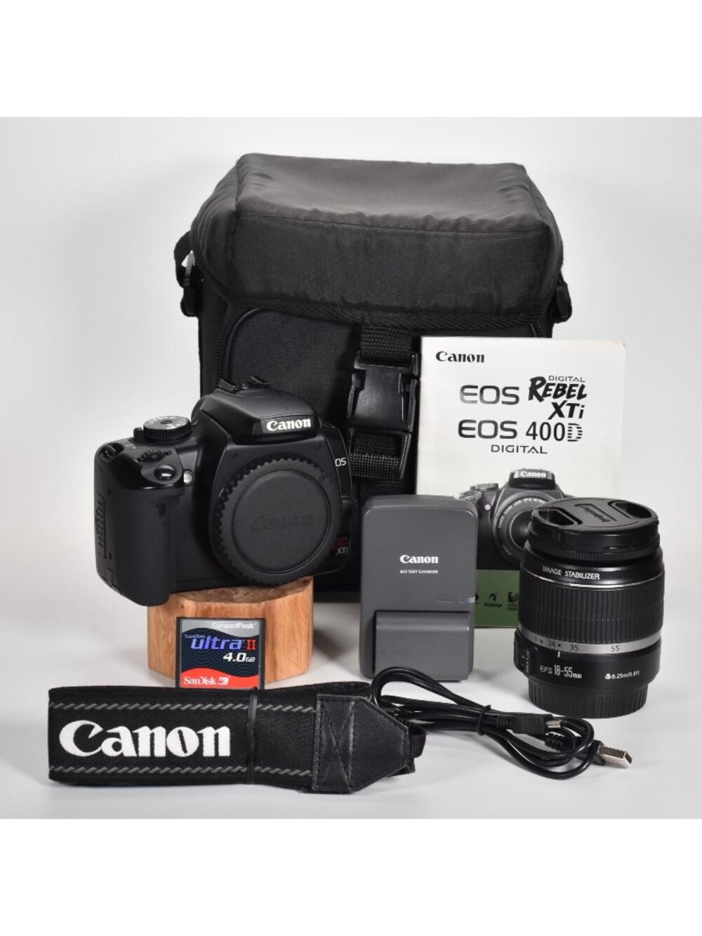 Canon EOS Digital Rebel XTi 400D DSLR 10.1MP EF-S 18-55mm Canon Lens 2GB CF Card